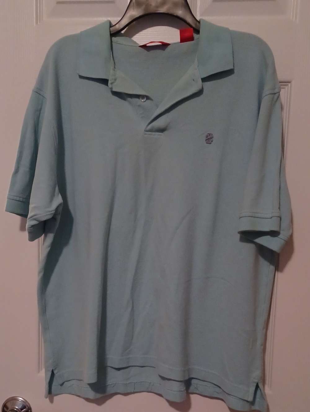Men's Light Blue Polo Shirt And Striped Vneck  Tee Size L